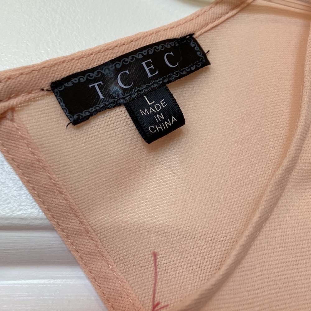 Beautiful pink and cream drop waist dress in size L - Picture 7 of 8